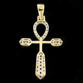 Religious 10k Yellow Gold 0.95 CTW Natural Diamond Cross Pendant 3.4g Mens Charm